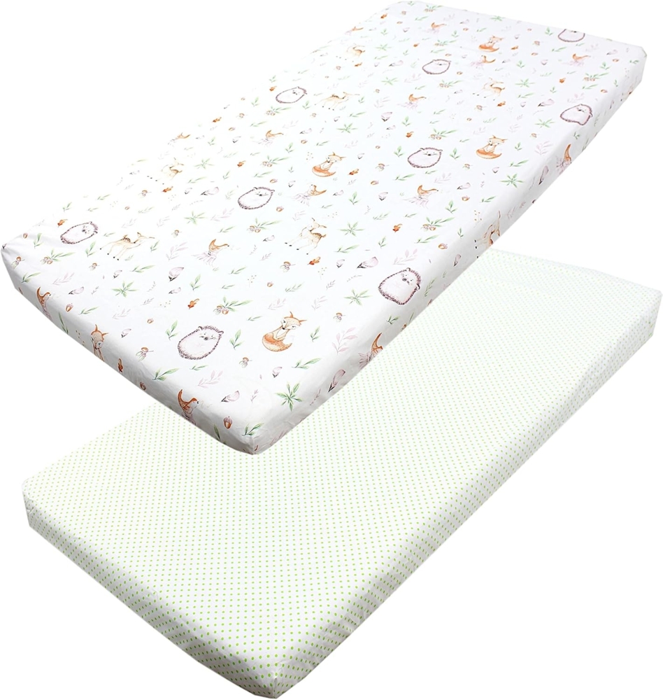 TupTam Spannbettlaken Baby Spannbettlaken Spannbetttuch für Babybett Kinderbett 2er Pack Bild 1