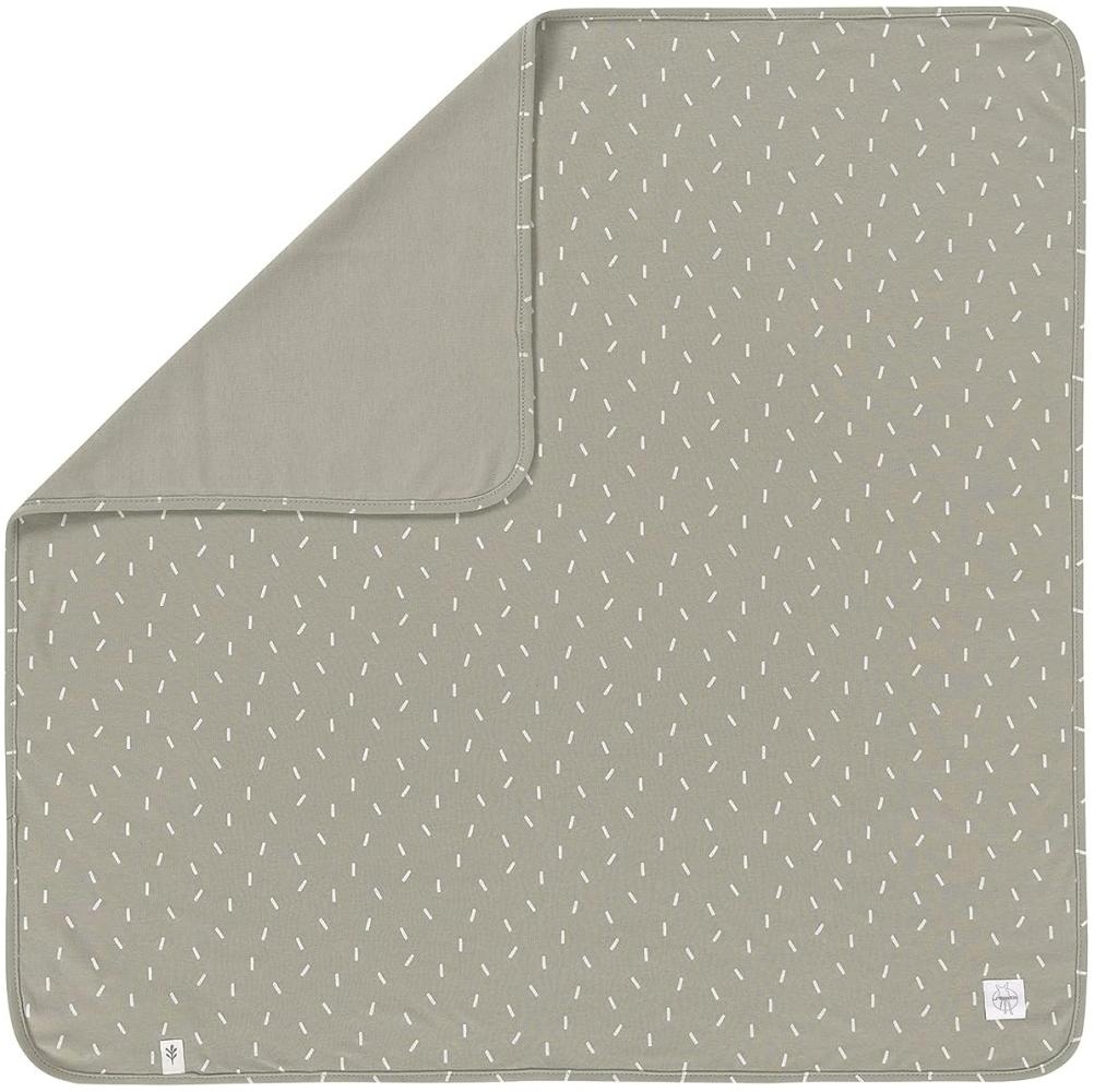 LÄSSIG Baby Schmusedecke Kuscheldecke GOTS zertifiziert weich/Interlock Baby Blanket 80 x 80 cm Speckles olive Bild 1