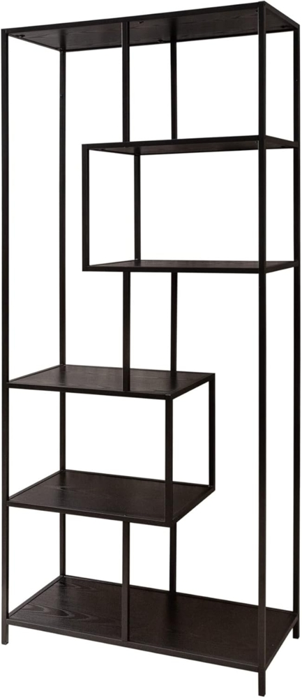 riess-ambiente Standregal SLIM LINE 185cm schwarz, Einzelartikel 1-tlg, Wohnzimmer · Esche-Design · Metall · mit Ablage · Industrial Bild 1