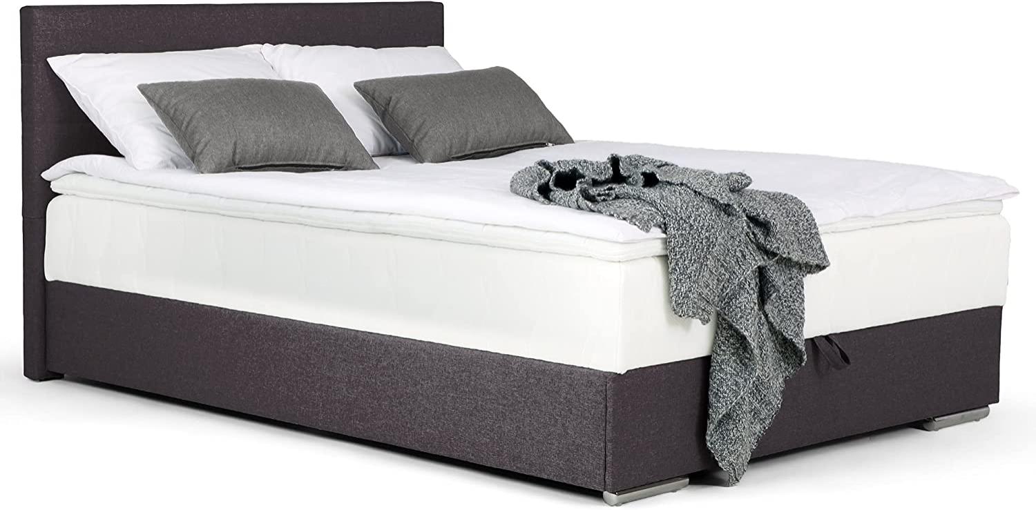 Möbel-Eins TALIDO Boxspringbett/Singlebett mit Bettkasten inkl. Topper 120 x 200 cm Bild 1