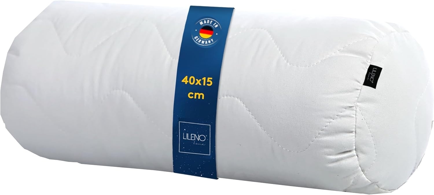 LILENO HOME Nackenrolle 15x40 cm [4er Set] - gestepptes Nackenkissen 15x40 cm - geeignet für Allergiker - Polyester Kissenrolle als Couchkissen, Sofa Kissen oder Cocktailkissen Bild 1