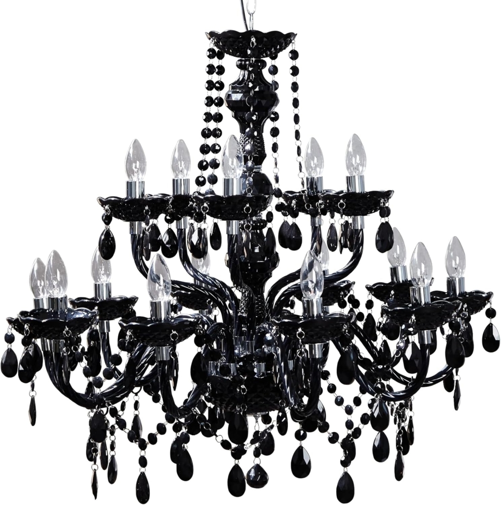 riess-ambiente Kronleuchter BLACK CRYSTAL XL 80cm schwarz, ohne Leuchtmittel, Hängelampe · Wohnzimmer · Acryl · Schlafzimmer · Barock Design Bild 1