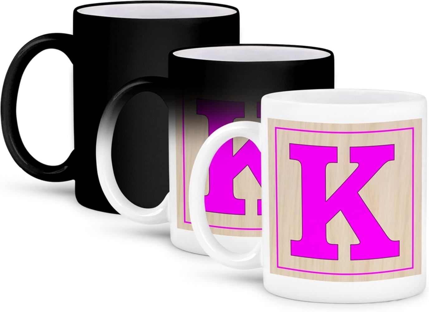 3dRose Set, groß, an Block-Magic verwandelt Tasse, Keramik, Schwarz-Weiß, 10,16 x 7,62 x 9,52 mm Bild 1