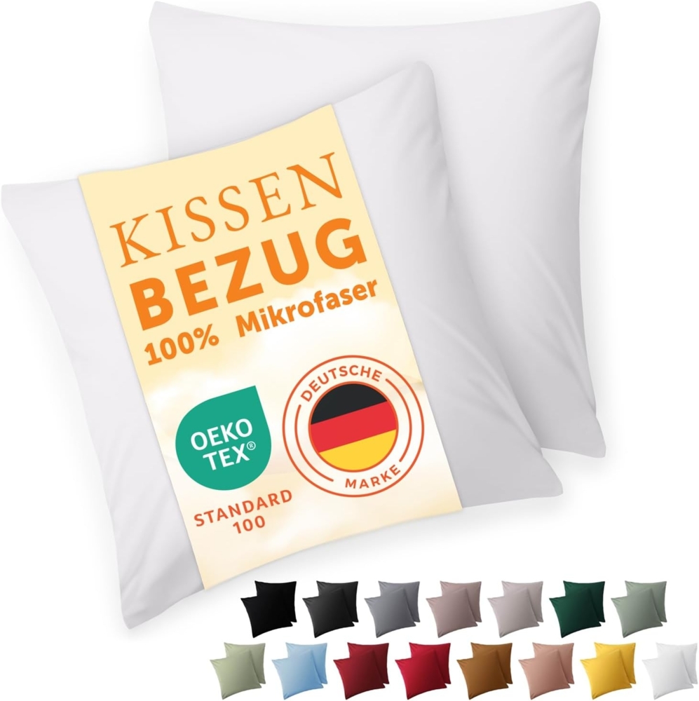 Blumtal Kissenbezüge aus gebürstetem Mikrofaser-Gewebe, (2 Stück), mit Reißverschluss oder Verschlusslasche Bild 1