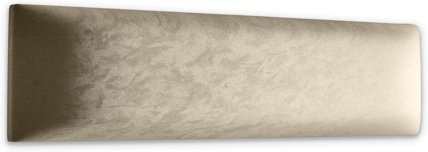 Muralo Samt Wandkissen Stoff Polsterpaneel Schlafzimmer Wohnzimmer Bett Wandpolster Bettkopfteil Lendekissen Modern Luxus Gepolstert Polster Paneel (Creme, 90x30 cm) Bild 1