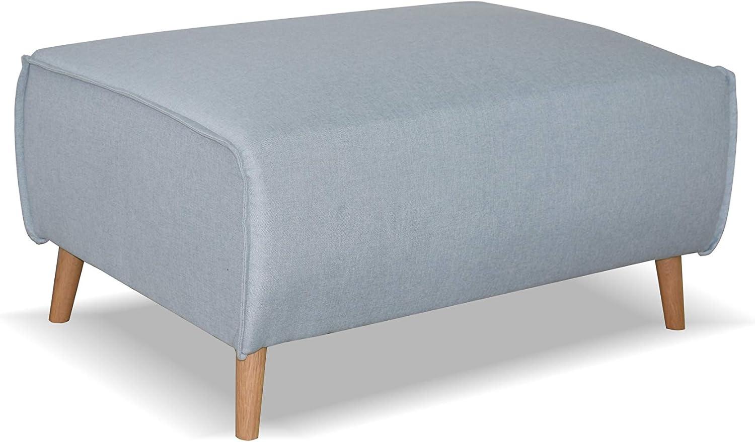 DOMO. collection Jules Hocker | Polsterhocker rechteckig, Beistellhocker Sofa, hellblau, 97x66x47 cm Bild 1