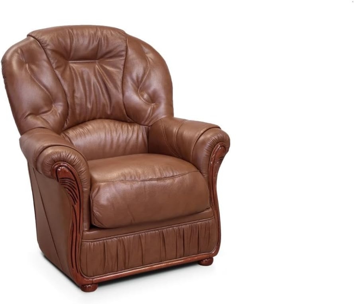 Vente-unique - Ledersessel - Büffelleder - Braun - DAPHNE Bild 1