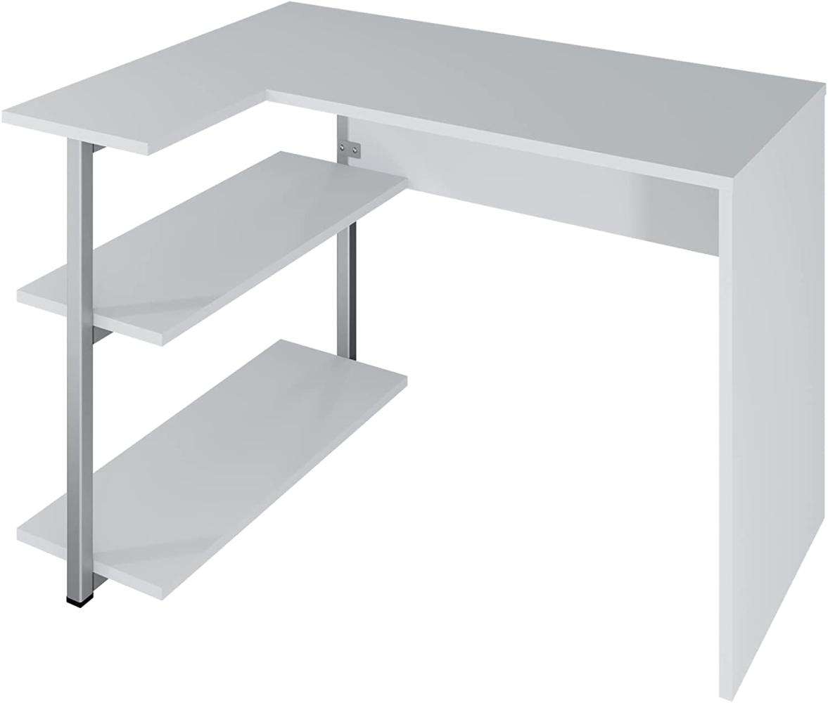 LEVIRA Schreibtisch mit Regal, Tisch Sieg II, 110 x 81 x 74 - Grau Bild 1