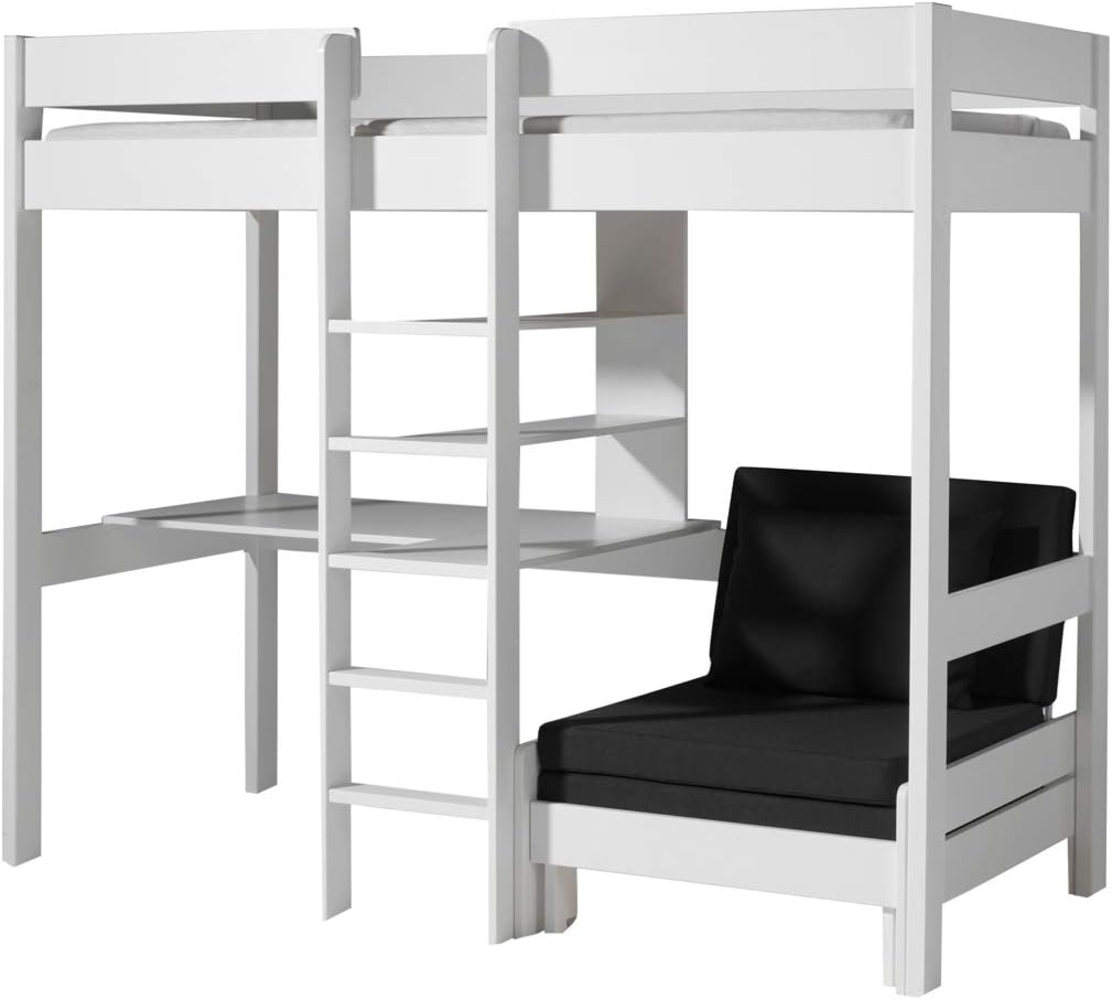 Vipack 'Vilvi' Funktions-Hochbett weiß, inkl. Schreibtisch, Sessel und Sesselmatratze Bild 1