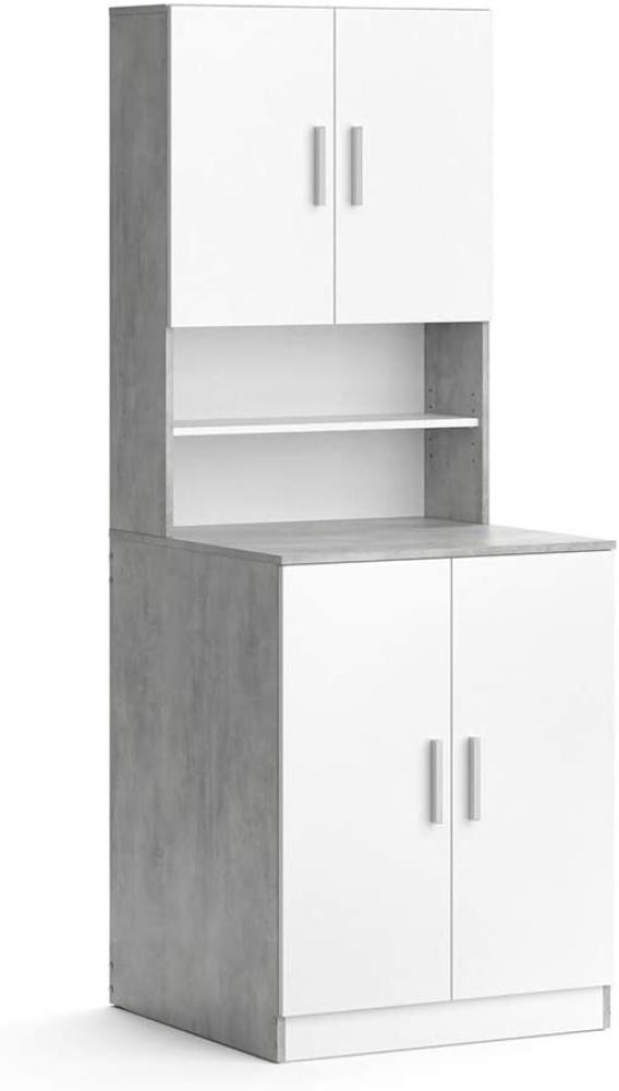 Vicco Waschmaschinenschrank Badschrank Hochschrank Liana beton Badregal Überbau Bild 1