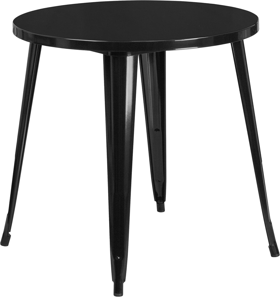 Flash Furniture Jeffrey Tisch für Innen- und Außenbereich, 76,2 cm, rund, Metall, Schwarz Bild 1
