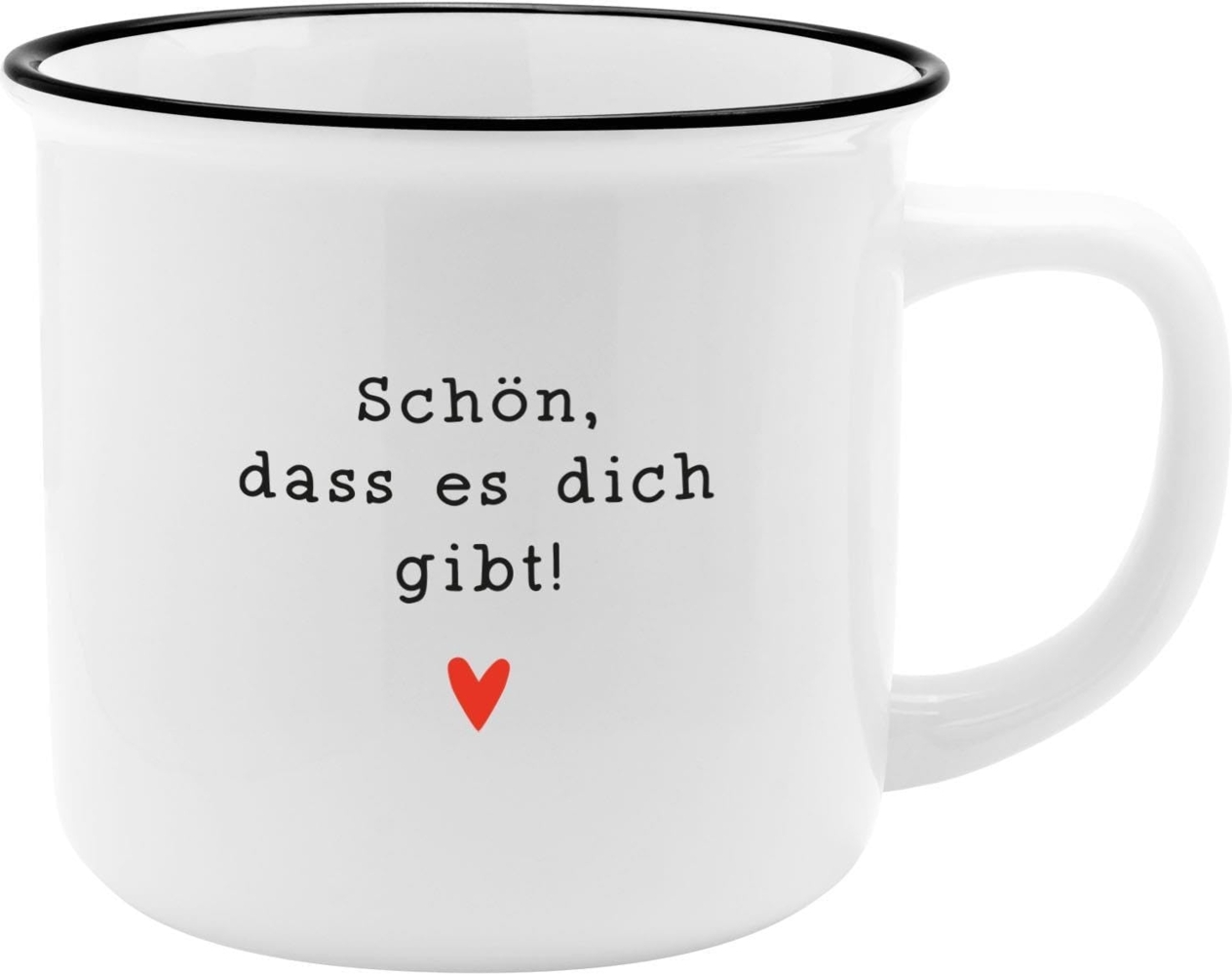 GRUSS & CO Becher mit Motiv "Gibt" | New Bone China Porzellan, Emaille-Optik, 35 cl | Geschenk Liebe, Frühstück | 73915 Bild 1