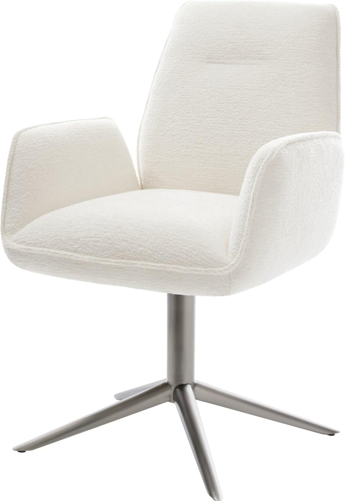 Drehstuhl Zoa-Flex Bouclé Soft Beige Fußkreuz Graphit 360° drehbar Wippfunktion Taschenfederkern Bild 1