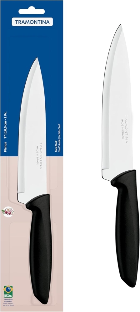Chef Messer Tramontina Plenus Schwarz 7" Edelstahl Bild 1