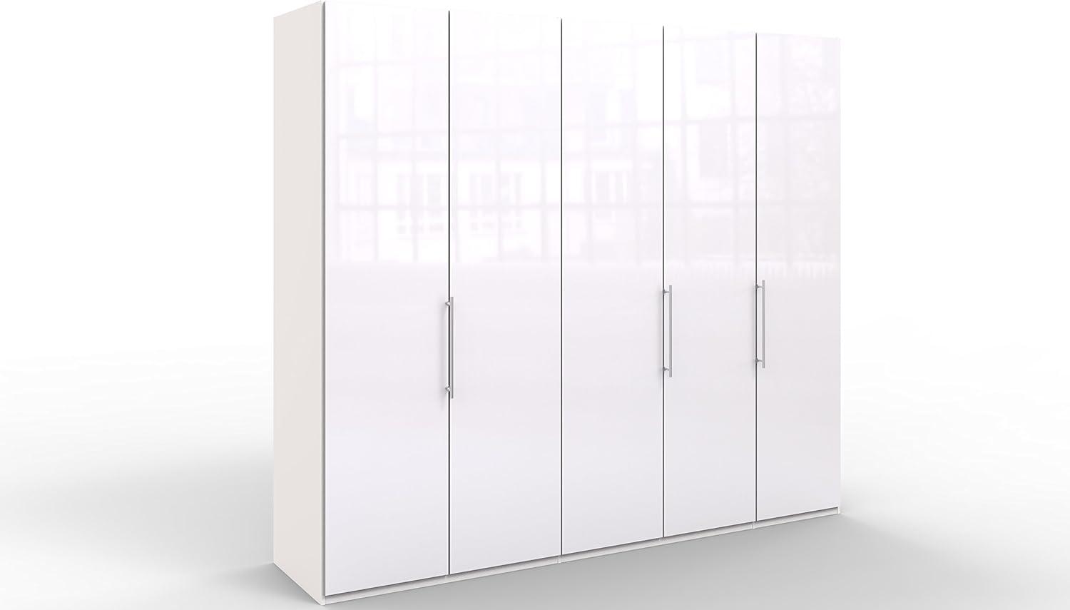 WIEMANN Loft Kleiderschrank, Schlafzimmerschrank, Gleittürenschrank, Drehtürenschrank, Glas, in weiß, B/H/T 250 x 236 x 58 cm Bild 1