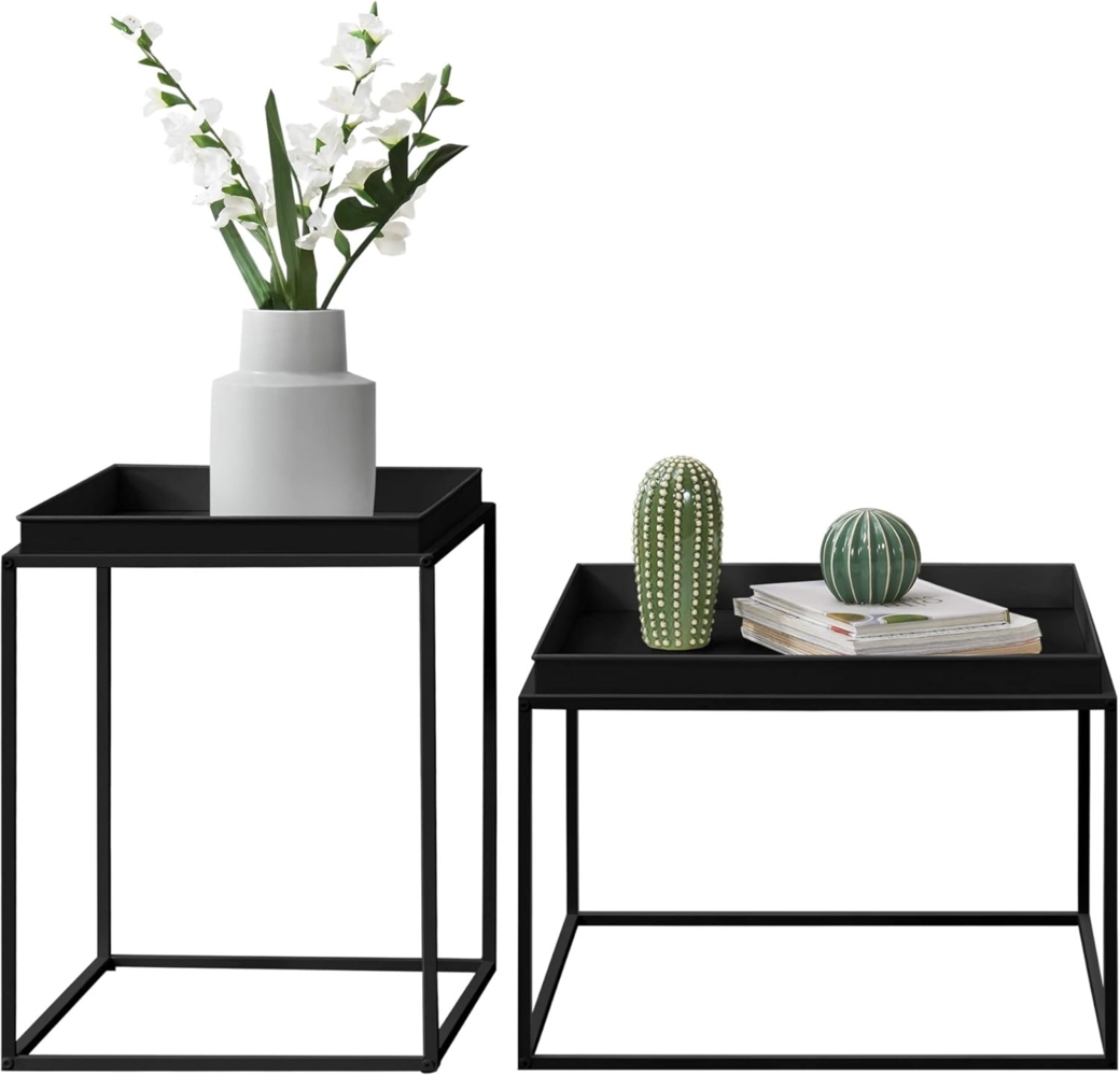 Tabletttisch Helier 2er Set Schwarz en. casa Bild 1