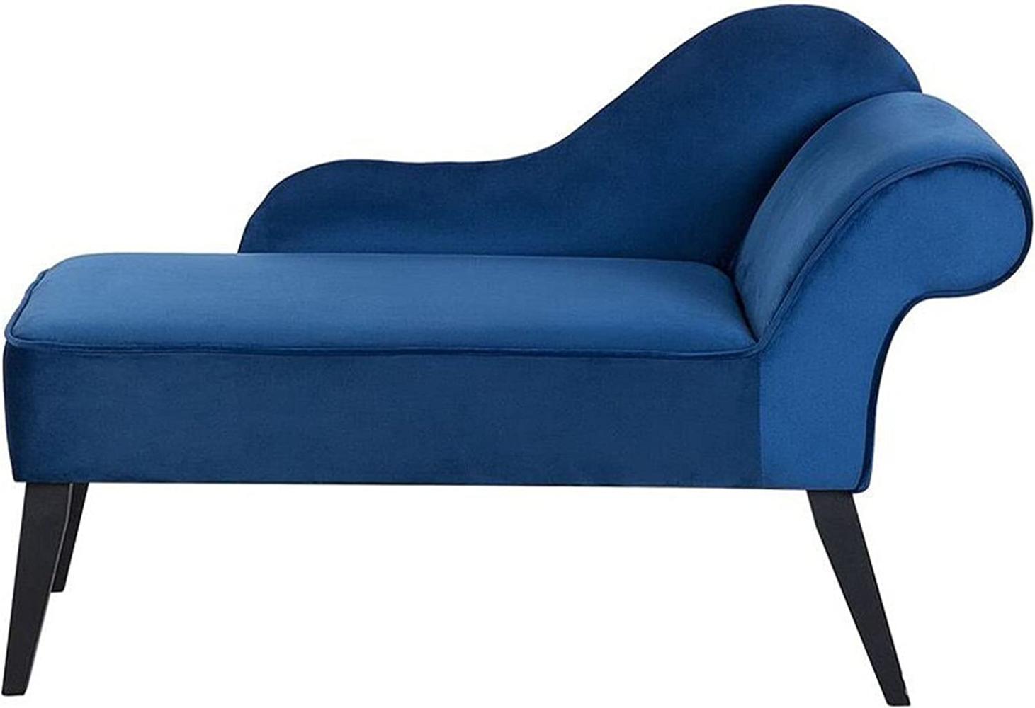 Chaiselongue Samtstoff kobaltblau rechtsseitig BIARRITZ Bild 1