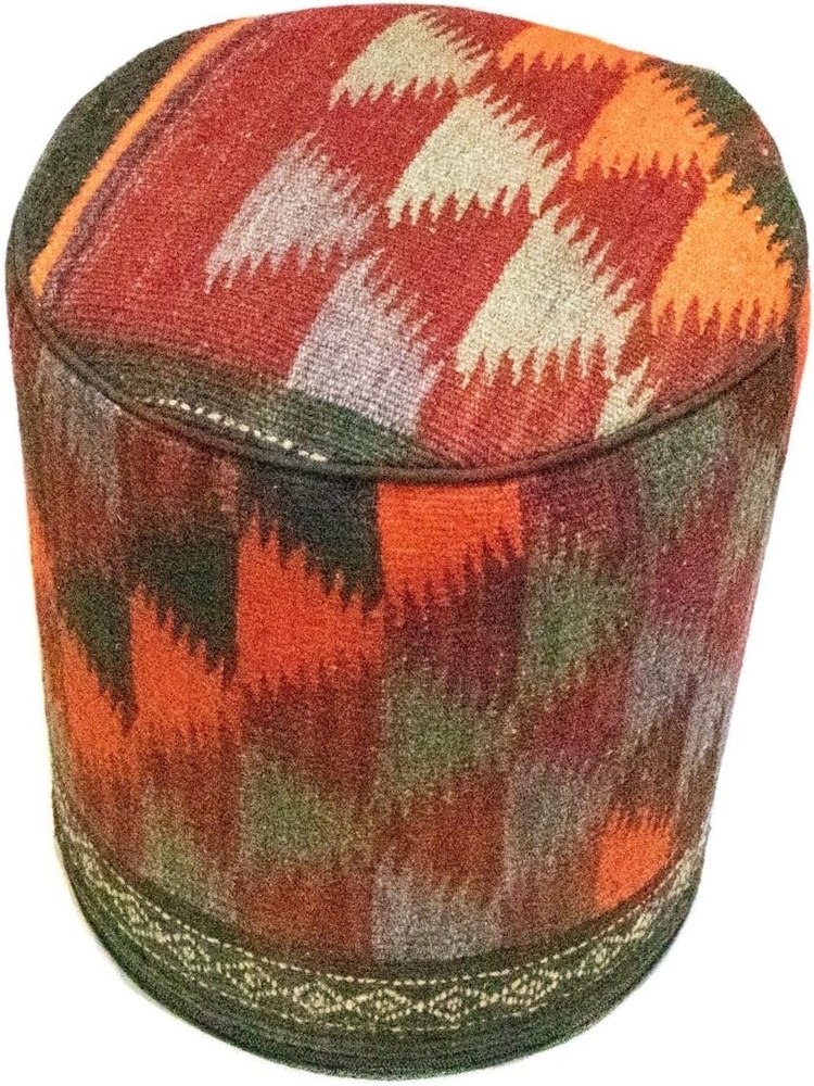 Sonderform,XS / 80 cm Ø Rund & kleiner,Mehrfarbig,Patchwork,Schurwolle,Afghanistan Bild 1