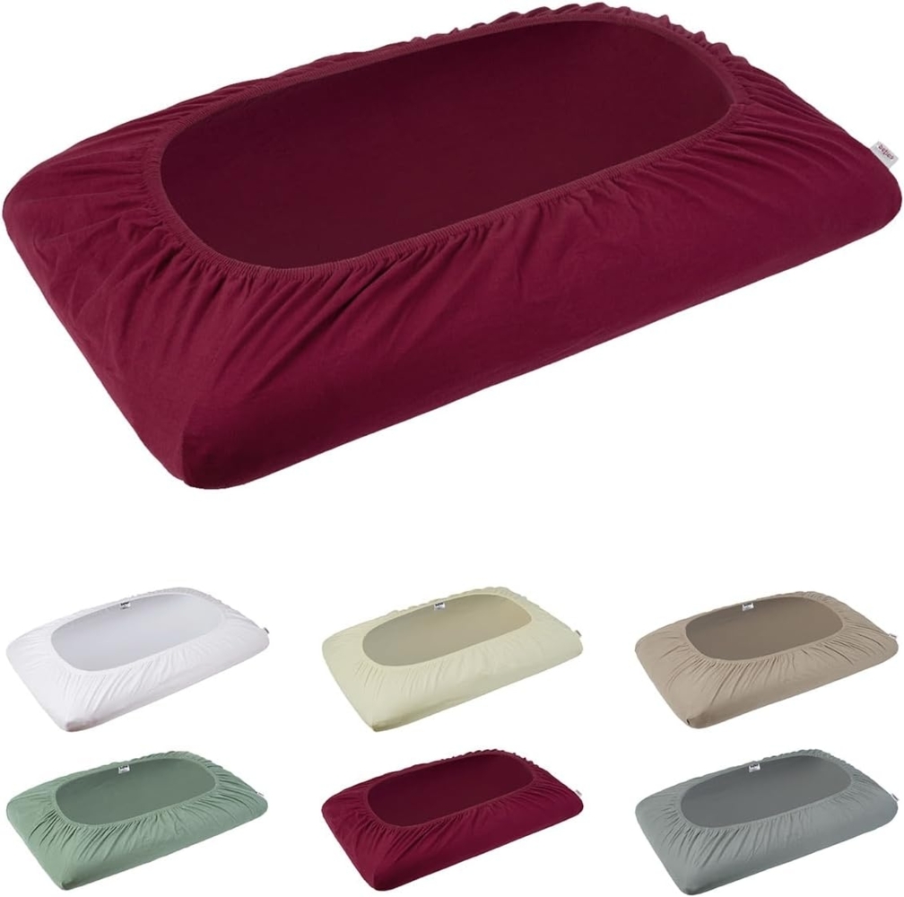 beties Kissenbezug BasicSoft, (1 Stück), Premium Feinjersey Nackenstützkissen-Spannbezug 40x70 cm wein-rot Bild 1