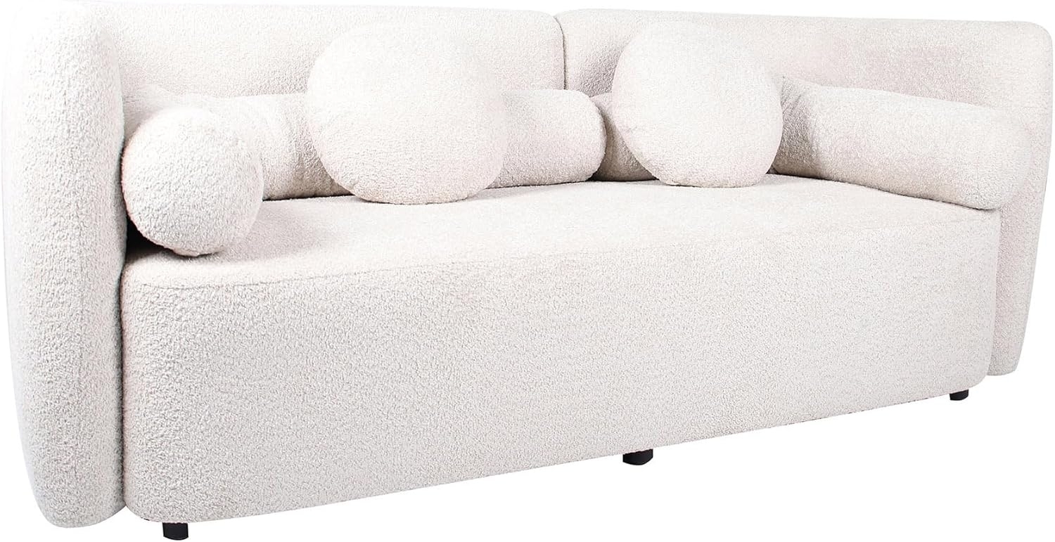 riess-ambiente 3-Sitzer ART DECO 200cm beige · gepolsterte Retro Couch inkl. Kissen aus Bouclé, Einzelartikel 1 Teile, Sofa · Schaumstoff Polsterung · Rundum-Bezug · abgerundete Ecken Bild 1
