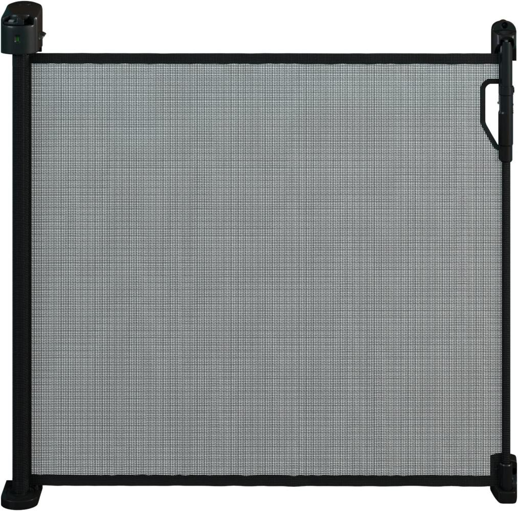 Gaterol Active Pro Schwarz – Schickes ausziehbares Treppenschutzgitter und Türschutzgitter Rollo mit Quick Pass und Verschlussautomatik bis 120cm Bild 1