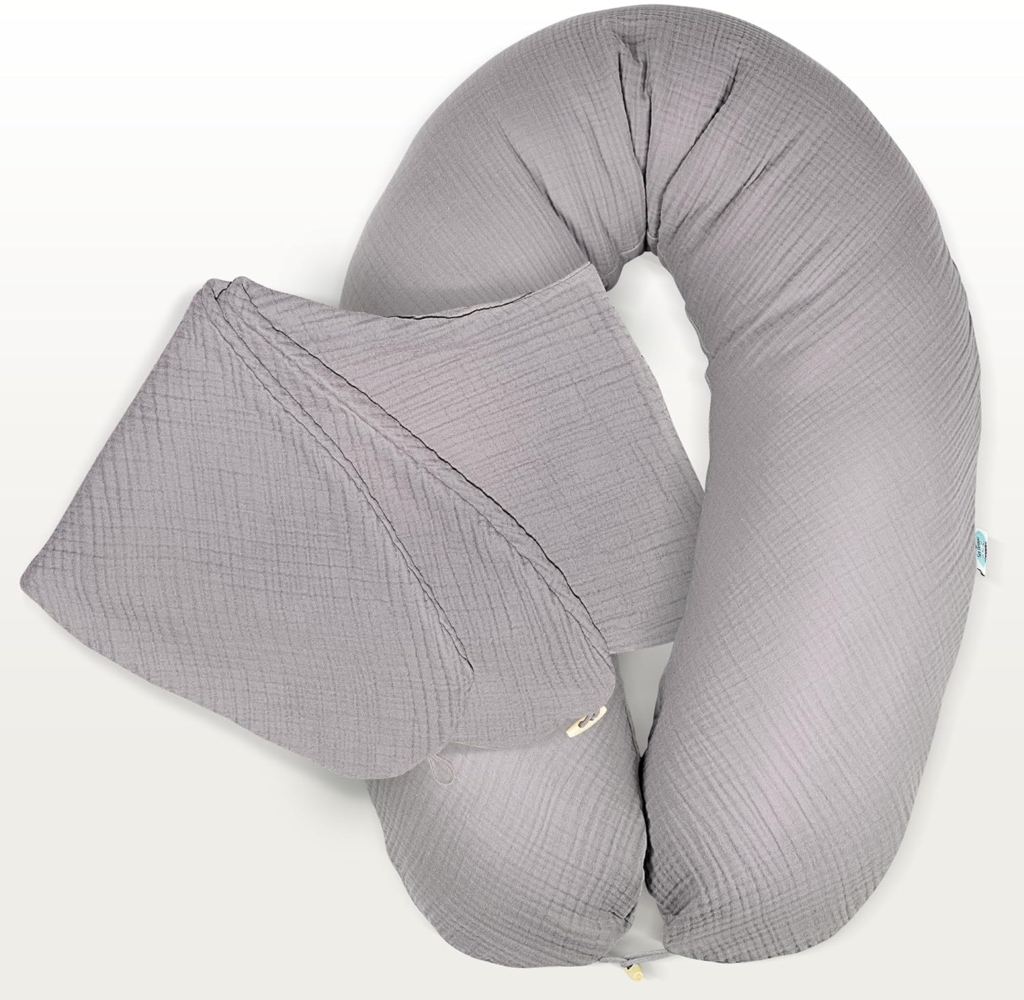 SEI Design Stillkissenbezüge Bezüg für Stillkissen Lagerungskissen Seitenschläferkissen 190x30 cm, Bio Baumwolle Bild 1