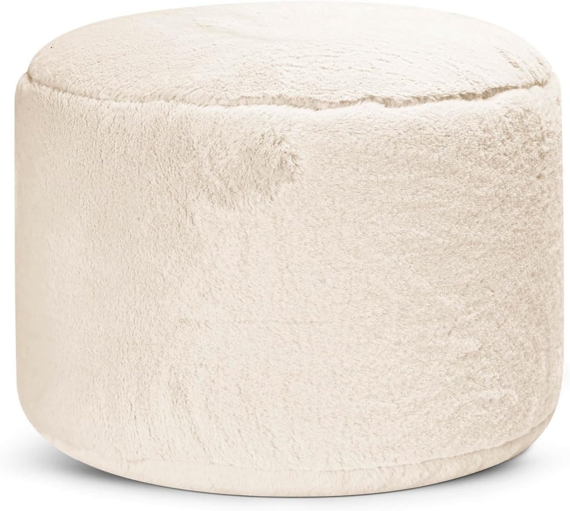 mokebo Pouf Der Flauschige (aus Kunstfell), Sitzhocker XL, Bodenkissen, Fußhocker, Hocker & Sitzkissen in Blau Bild 1