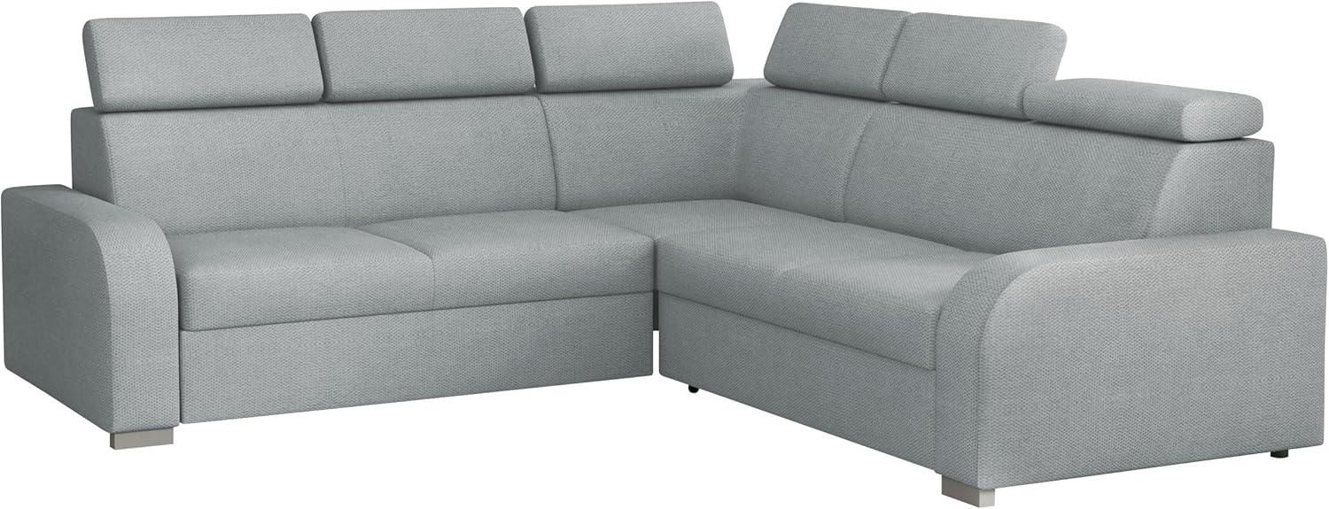 Ecksofa Apollo 2rR2p mit Schlaffunktion und Bettkasten, L-Form, Einstellbare Kopfstützen (Farbe: Crown 17) Bild 1