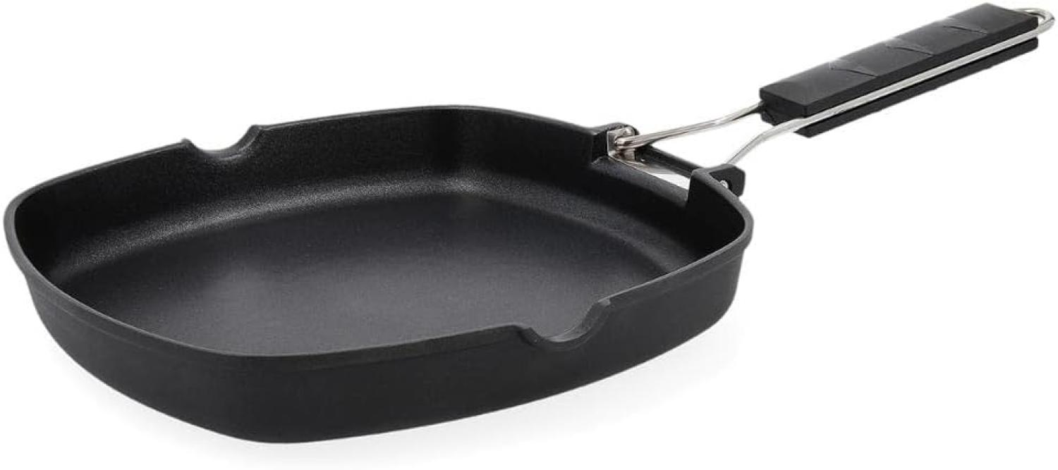 Glatte Grillpfanne Quid Ebano Schwarz Metall (24,5 cm) Bild 1