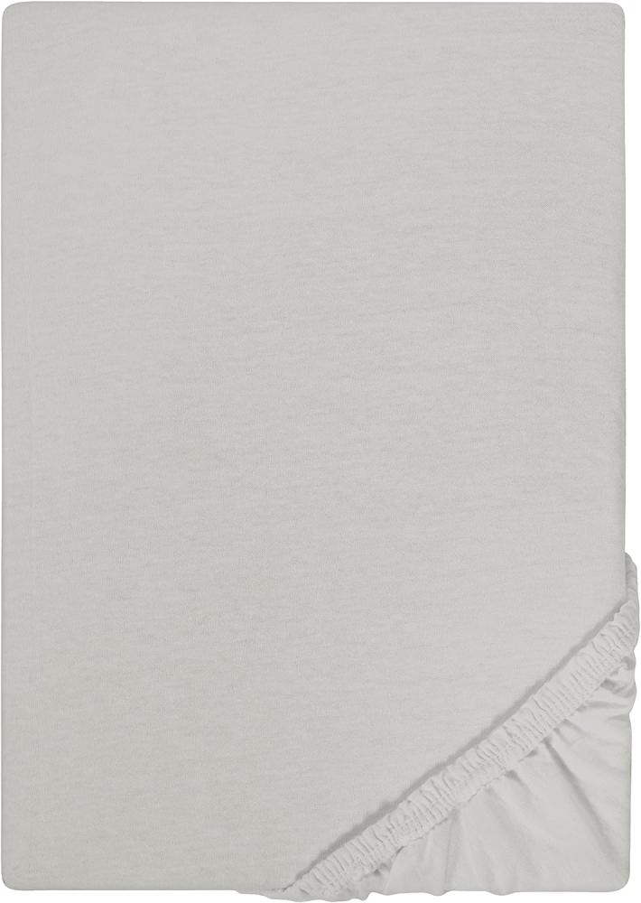 Biberna Jersey-Stretch Spannbettlaken Spannbetttuch 90x200 cm - 100x200 cm Sturmgrau Bild 1