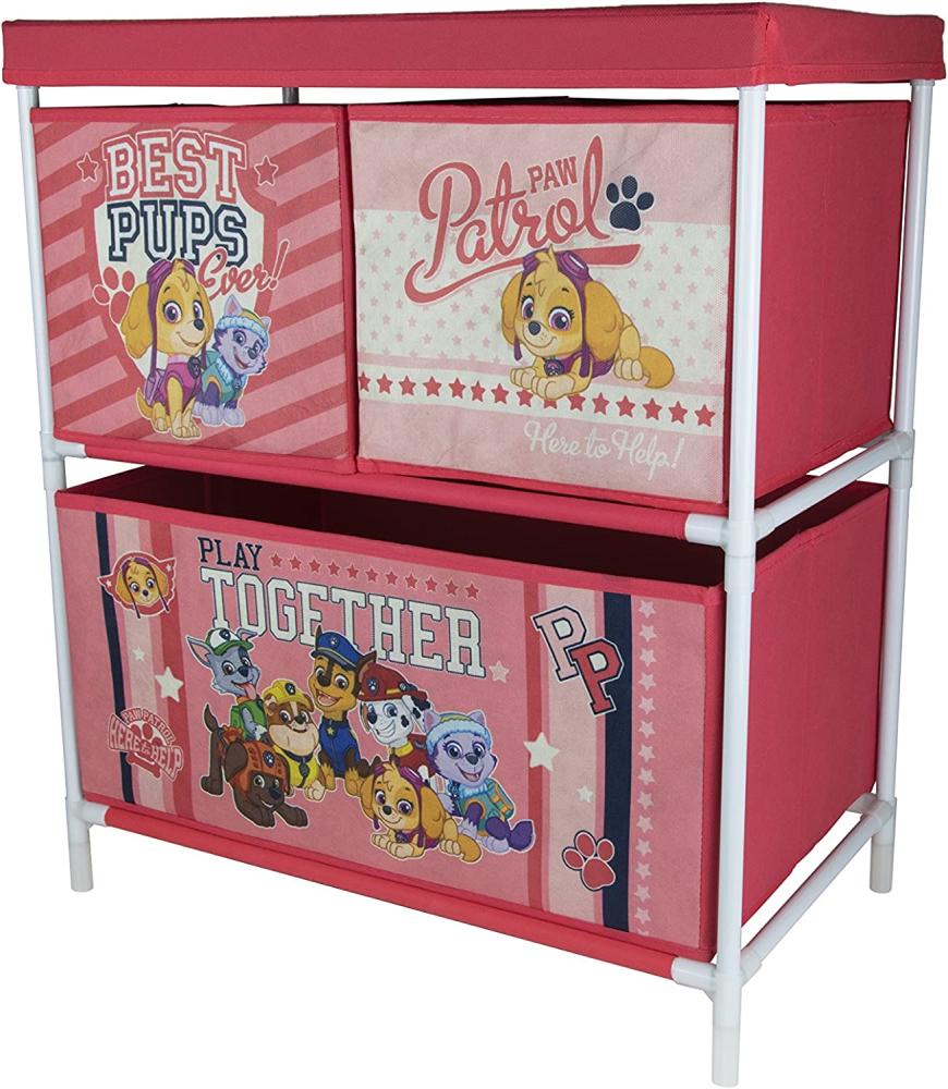 Spielzeugregal mit drei Schubladen Paw Patrol 60 cm dunkelrosa Bild 1