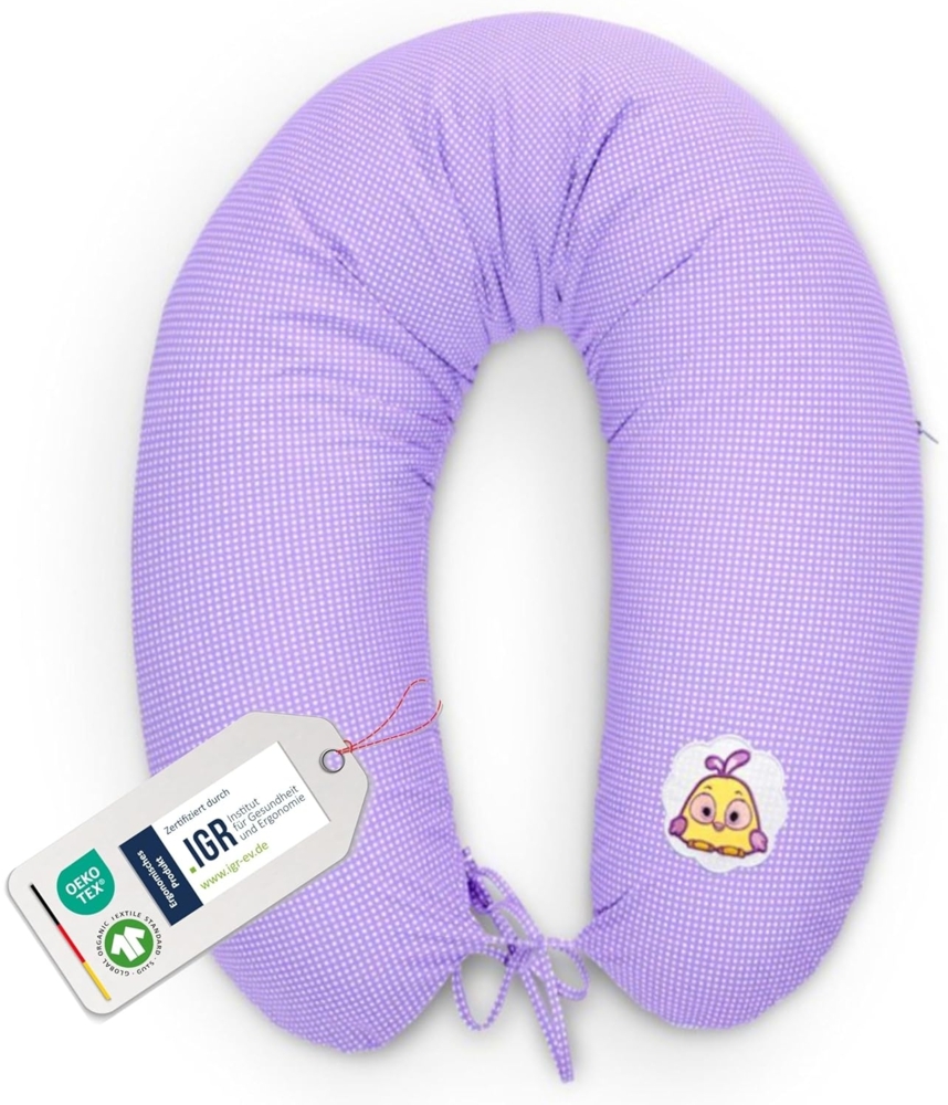 SEI Design Stillkissen Seitenschläferkissen Babynestchen mit EPS Mikroperlen, Schwangerschaftskissen mit Bezug, Schwangerschaftskissen mit Bezug, Bezug 100% Baumwolle Bild 1