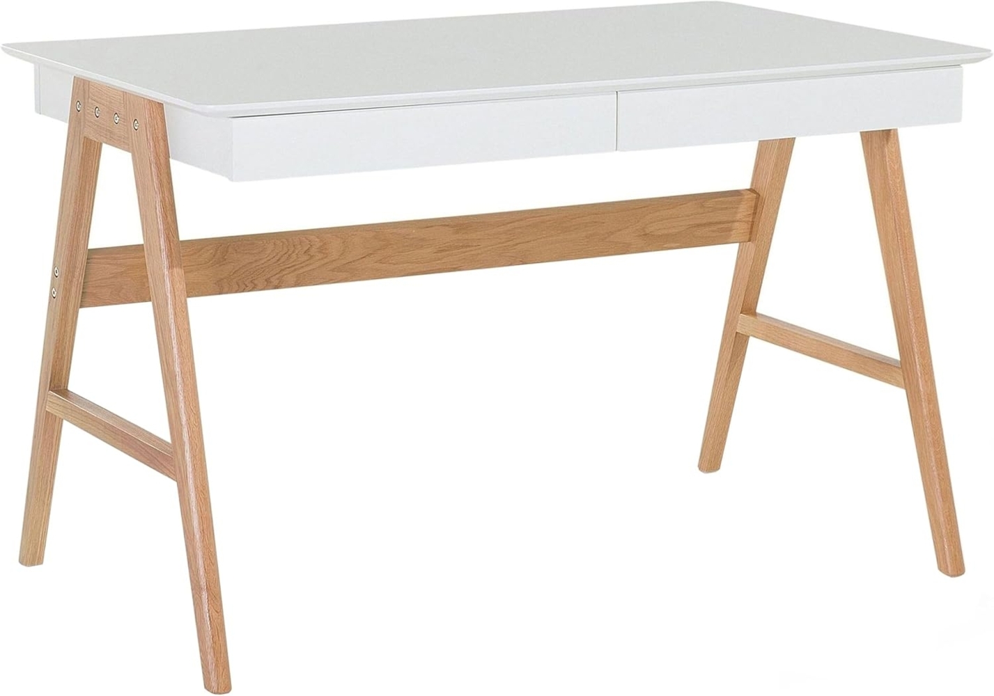 Schreibtisch weiß 120x70 cm 2 Schubladen SHESLAY Bild 1