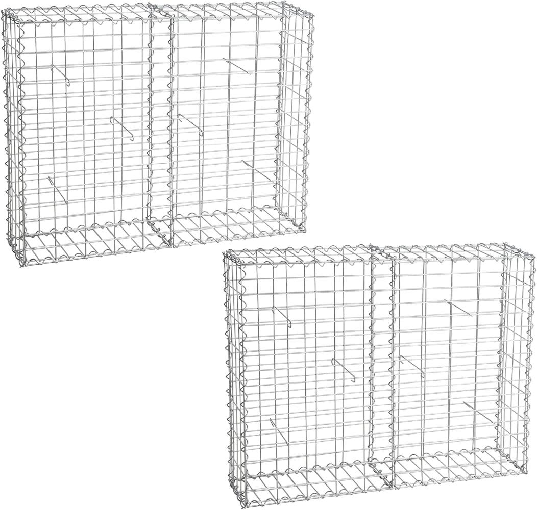 Gabione Steingabionen Steinkorb Gabionen Wand Drahtkorb Mauer 100x80x20 cm 2x Bild 1