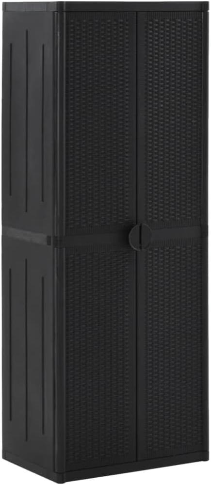 vidaXL Gartenschrank Schwarz 65x45x172 cm PP Rattan 151238 Bild 1