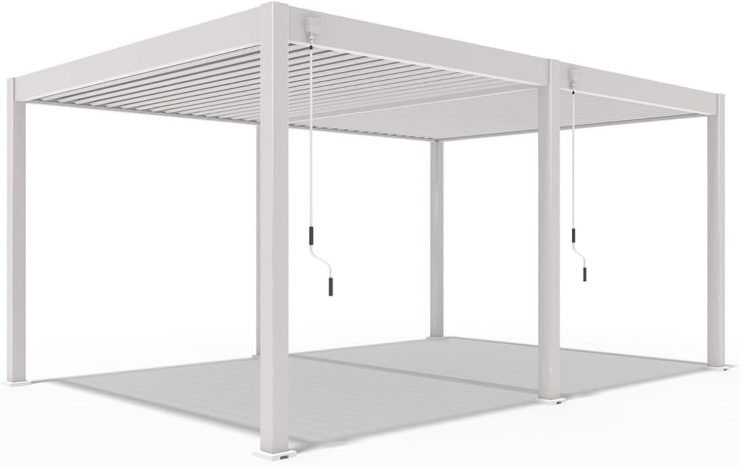 Weide Deluxe | Pergola Voll Aluminium freistehend | 3,6 x 5,3 M | Lamellendach Ivory Sand Bild 1