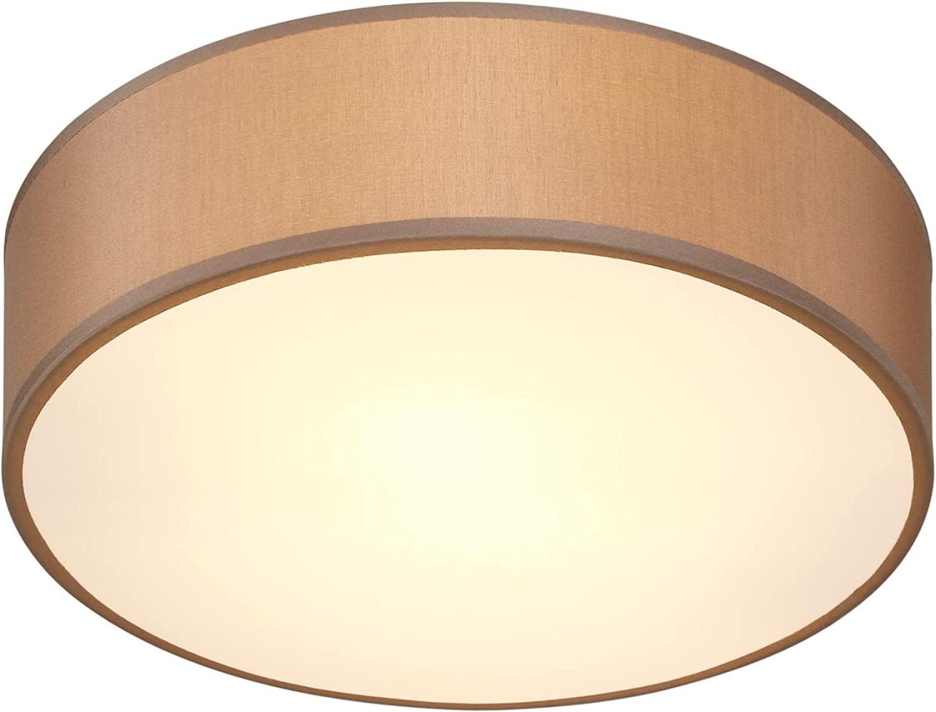 monzana Deckenleuchte Deckenleuchte, Innenbeleuchtung, Deckenlampe Stoff Taupe 30 cm Modern E27 Rund 1 Flammig Deckenleuchte Bild 1