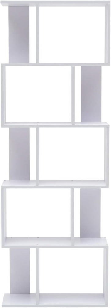 Rebecca Mobili Büroregal für Ordnen, Bücherregal Weiß für Schlafzimmer, 10 Ablagen, Holz MDF, Modern – Maße: 169 x 60 x 24 cm (HxLxB) - Art. RE4585 Bild 1