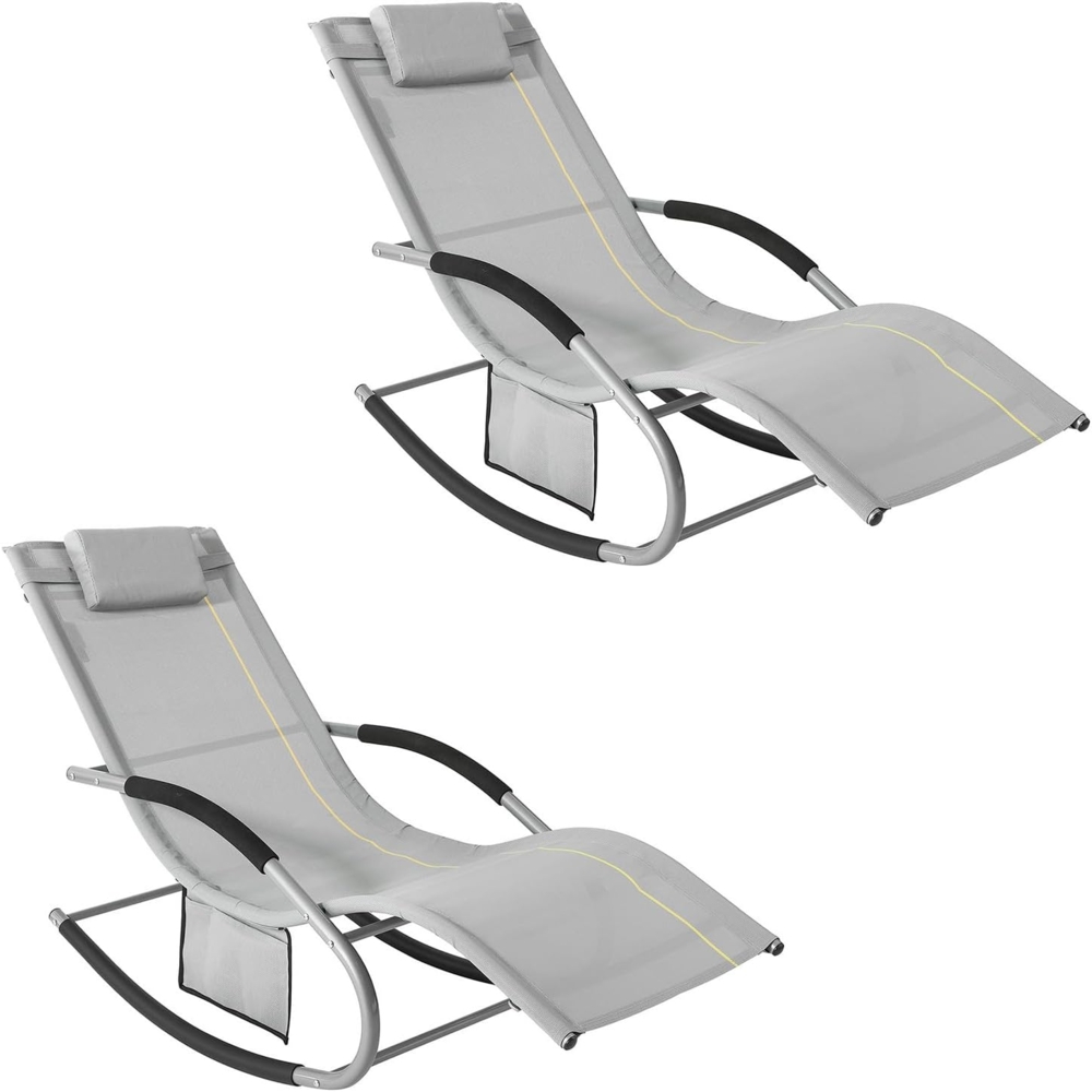 SoBuy Gartenliege OGS28x2, 2 st, Sonnenliege 2 Personen Liegestuhl Gartenliege wetterfest,Outdoor Bild 1