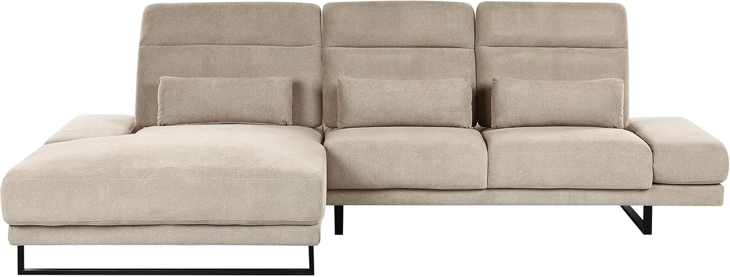 Ecksofa IKAST Stoff Taupe 4-Sitzer Rechtsseitig Bild 1