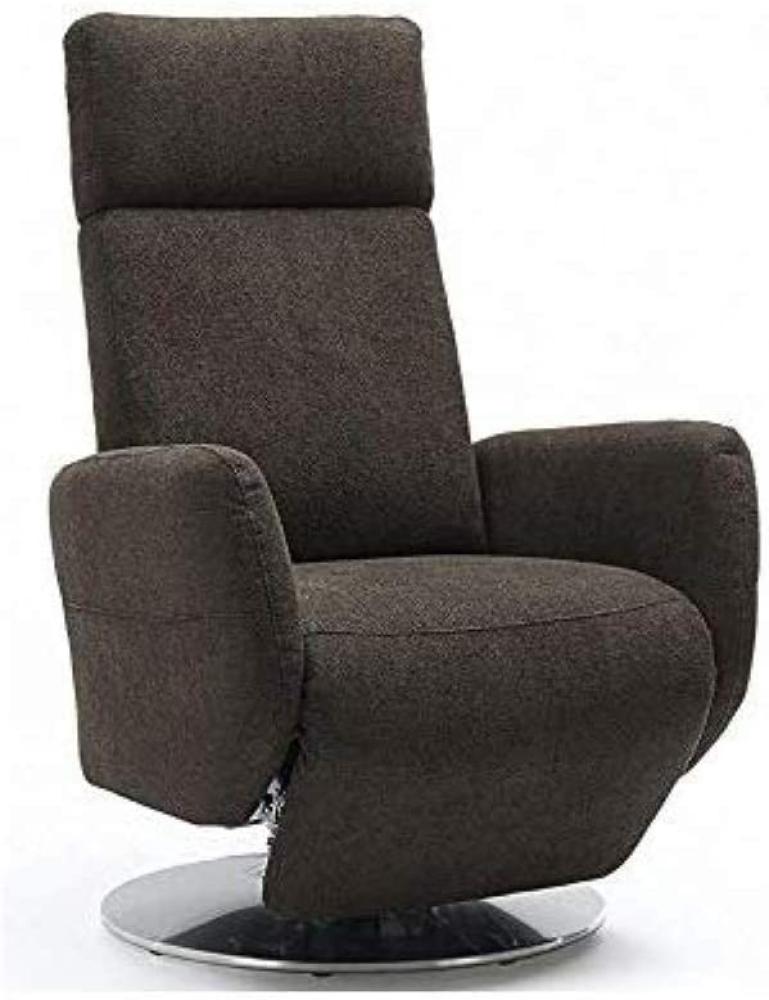 Cavadore TV-Sessel Cobra, Fernsehsessel mit 2 E-Motoren und Akku, Relaxfunktion, Liegefunktion, Ergonomie M, 71 x 110 x 82, Belastbar bis 130 kg, schlamm Bild 1