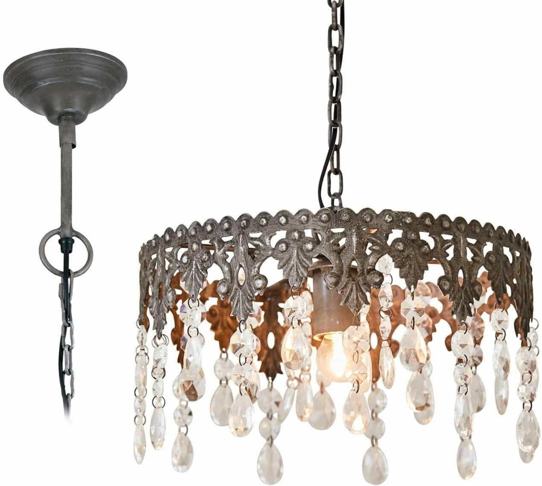 Mirabeau Kronleuchter Hängelampe Escoire antikgrau/klar Bild 1