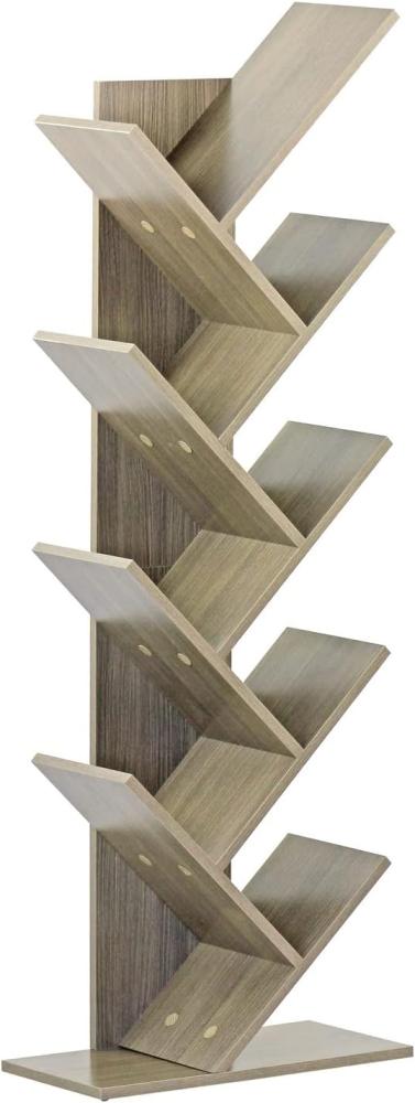 BRIGROS La voglia di fare Wehome Bücherregal aus Holz, geeignet für Wohnzimmer, Eingang und Schlafzimmer, vertikales Bücherregal mit modernem und elegantem Design, Maße 50 x 25 x 141 cm (Eiche) Bild 1