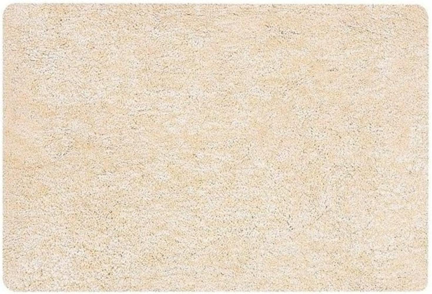 Spirella Badteppich Badematte Duschvorleger Mikrofaser Hochflor | flauschig | rutschhemmend | Gobi | geeignet für Fußbodenheizung | 40x60 cm | Beige Bild 1