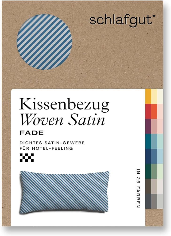 Schlafgut Woven Fade Bettwäsche|Kissenbezug einzeln 40x80 cm| grey-light-blue-mid Bild 1