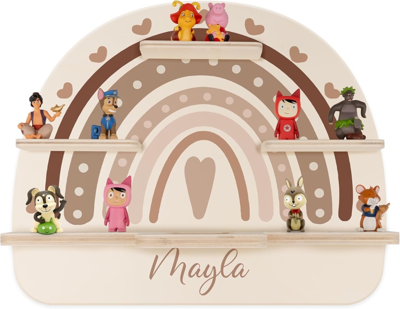 Kidsmood - Toniebox Regal Mädchen und Jungen mit Musikbox Schutzfolie, Magnetisches Regenbogen Wandregal fürs Kinderzimmer mit Aussparung für Ladegerät & Kabel Kinder Bild 1