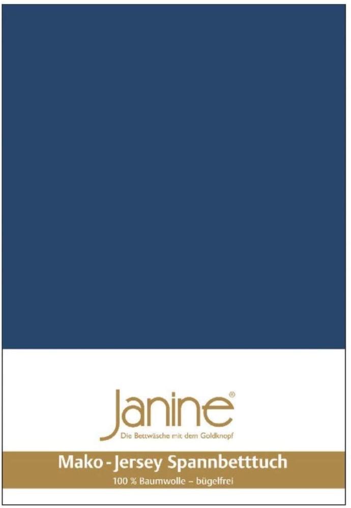 Janine Mako Jersey Spannbetttuch Bettlaken 140-160x200 cm OVP 5007 82 marine Bild 1