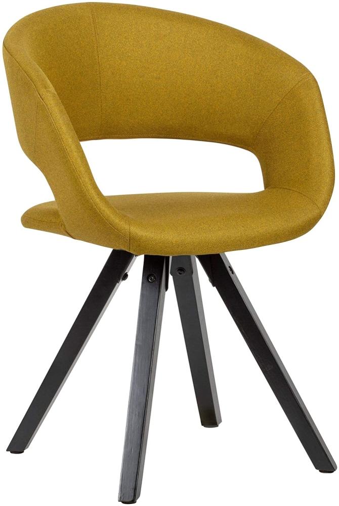Polsterstuhl Stoff mit schwarzen Beinen Retro Stuhl Maximalbelastbarkeit 110 kg Bild 1