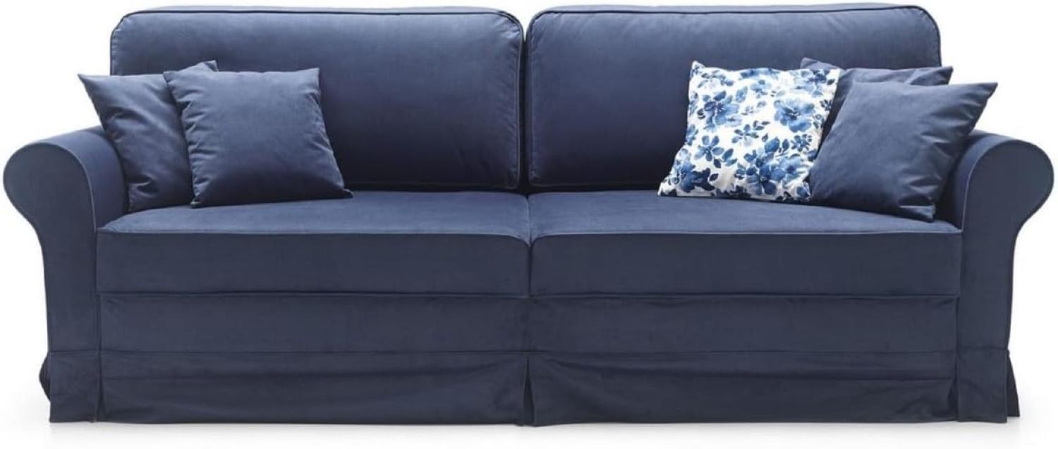 Casa Padrino Luxus Sofa Blau 239 x 110 x H. 90 cm - Wohnzimmer Sofa mit Schlaffunktion - Wohnzimmer Möbel - Luxus Möbel - Luxus Interior Bild 1