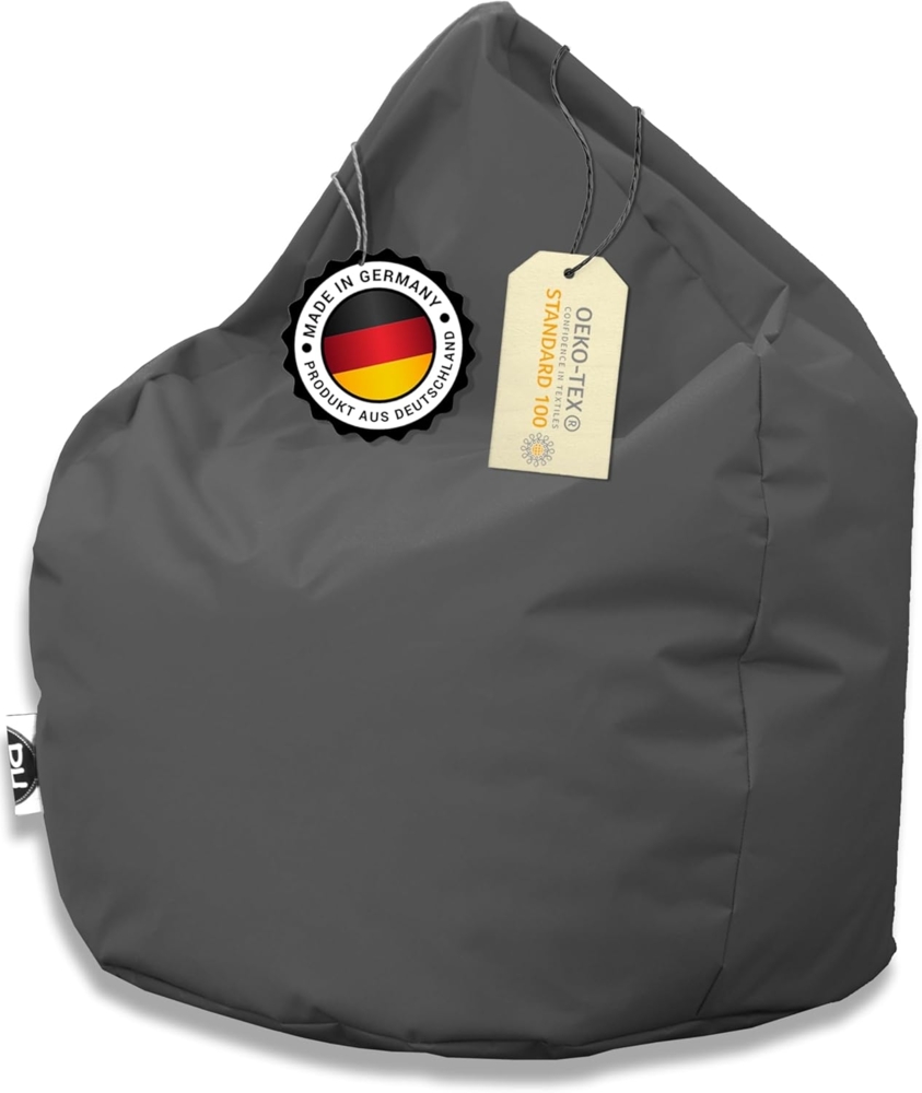 PATCH HOME Patchhome Sitzsack Tropfenform - Anthrazit für In & Outdoor XXXL 480 Liter - mit Styropor Füllung in 25 versch. Farben und 3 Größen Bild 1
